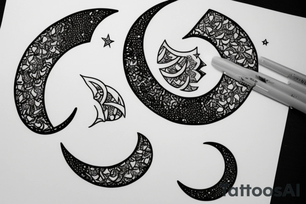 simple basic 
crescent moon tattoo idea