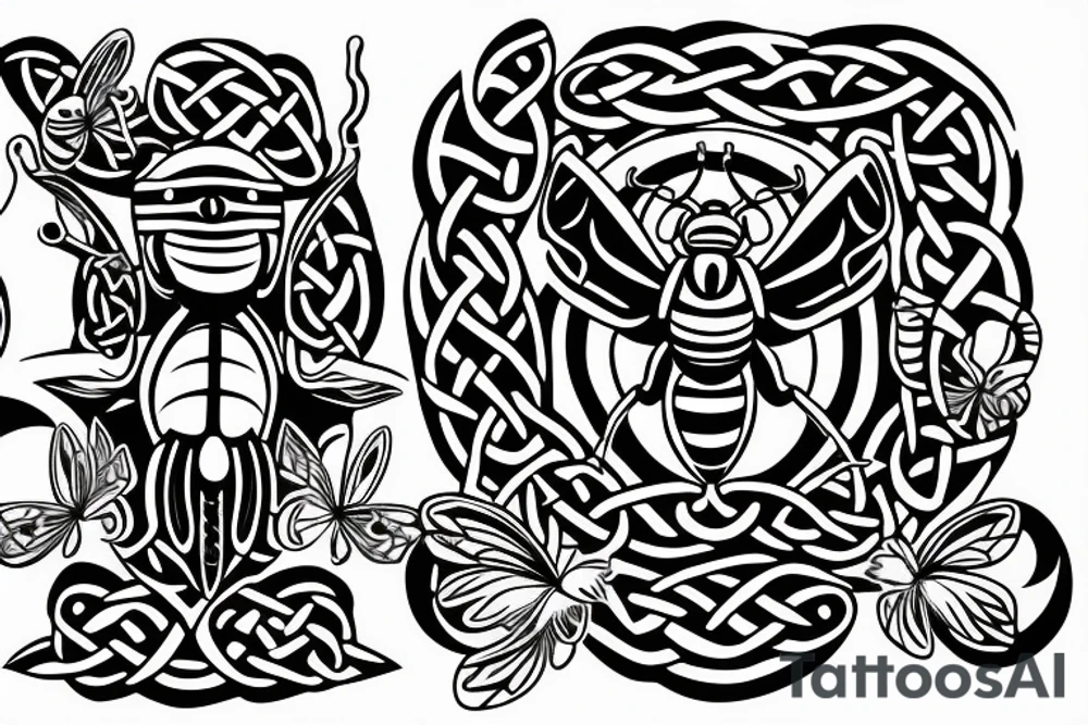 simple basic 
celtic bee tattoo idea