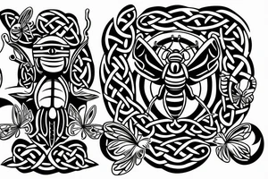 simple basic 
celtic bee tattoo idea
