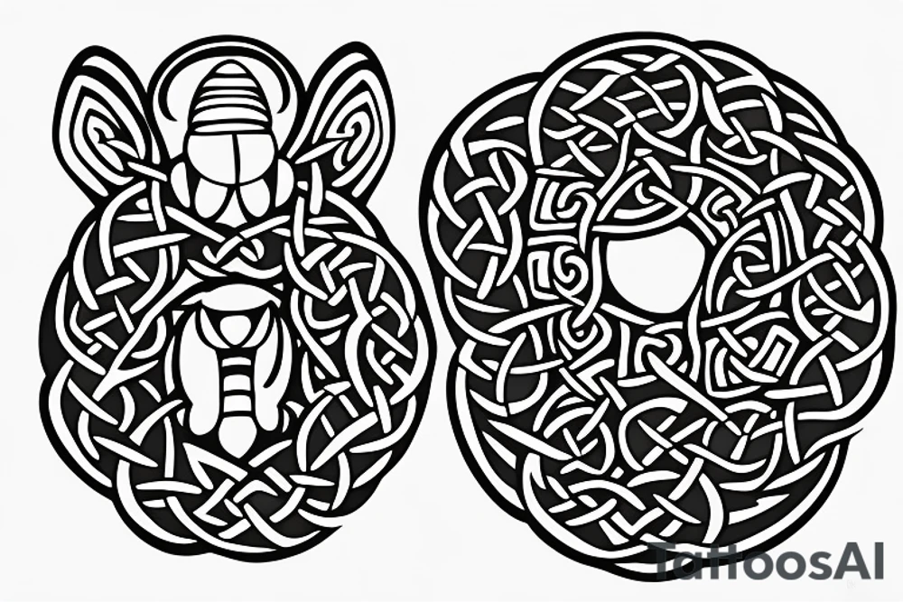 simple basic 
celtic bee tattoo idea