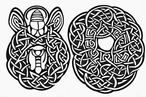 simple basic 
celtic bee tattoo idea