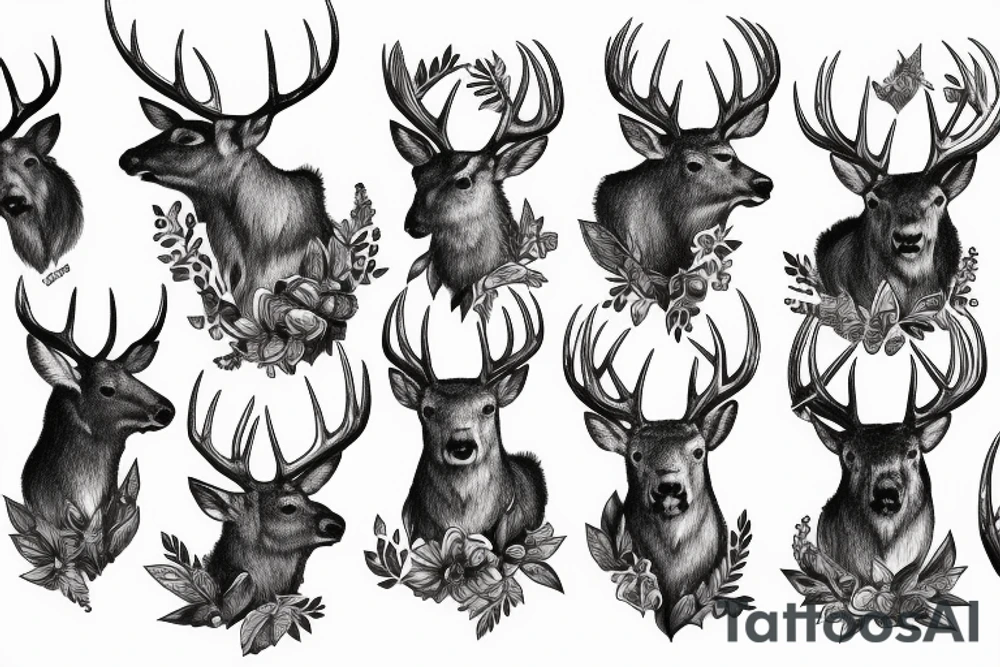 elk, aspen, cardinal, trout tattoo idea