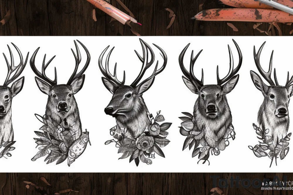 elk, aspen, cardinal, trout tattoo idea