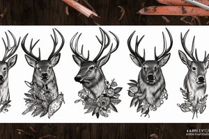 elk, aspen, cardinal, trout tattoo idea