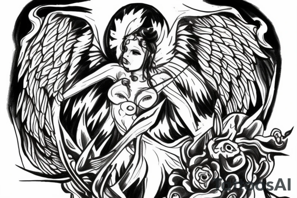 angel war tattoo idea