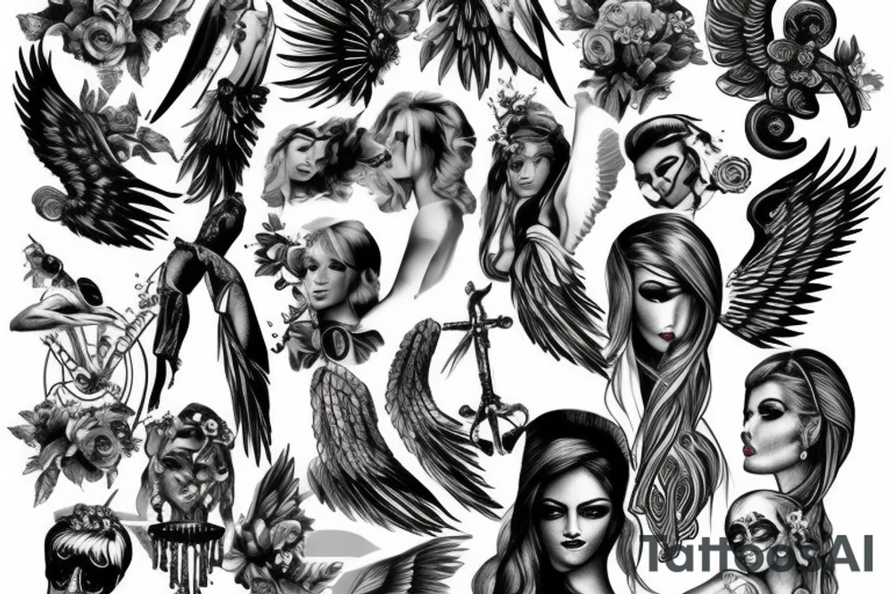 angel war tattoo idea