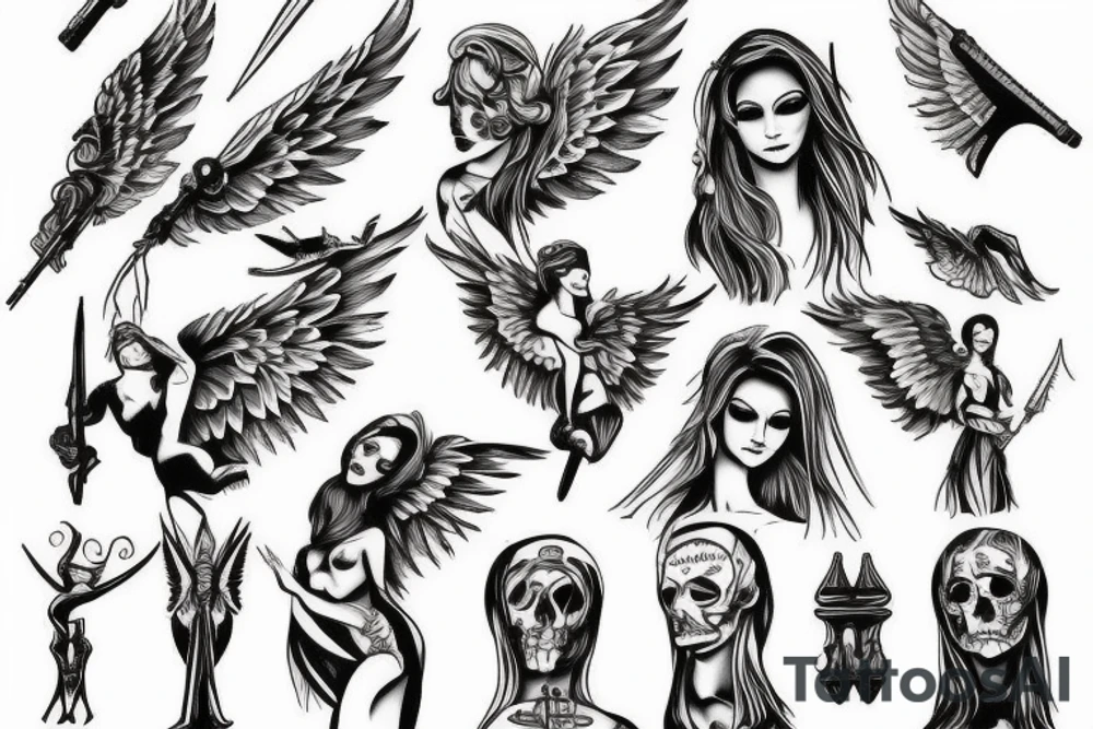 angel war tattoo idea
