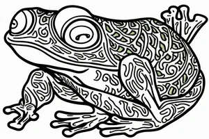 A green tree frog sitting in zen meditation tattoo idea