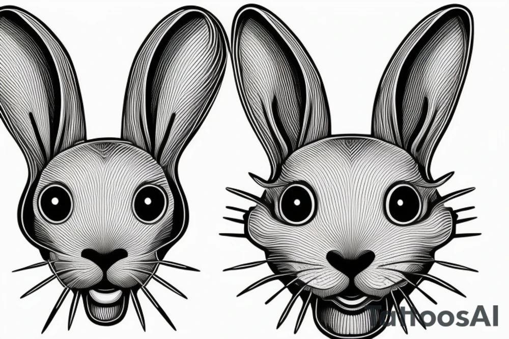 white rabbit wearing a headband tattoo idea