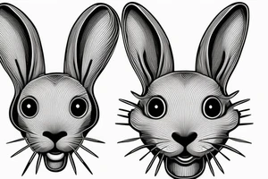 white rabbit wearing a headband tattoo idea
