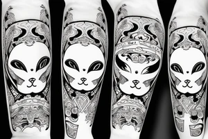 white rabbit wearing a martial art headband tattoo idea
