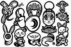 white rabbit wearing a martial art headband tattoo idea
