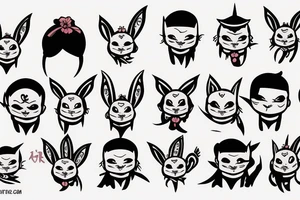 white rabbit wearing a martial art headband tattoo idea
