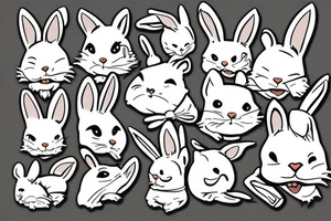 white rabbit wearing a martial art headband tattoo idea