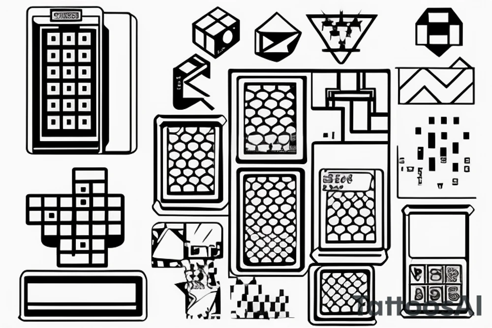 basic small tetris tattoo idea