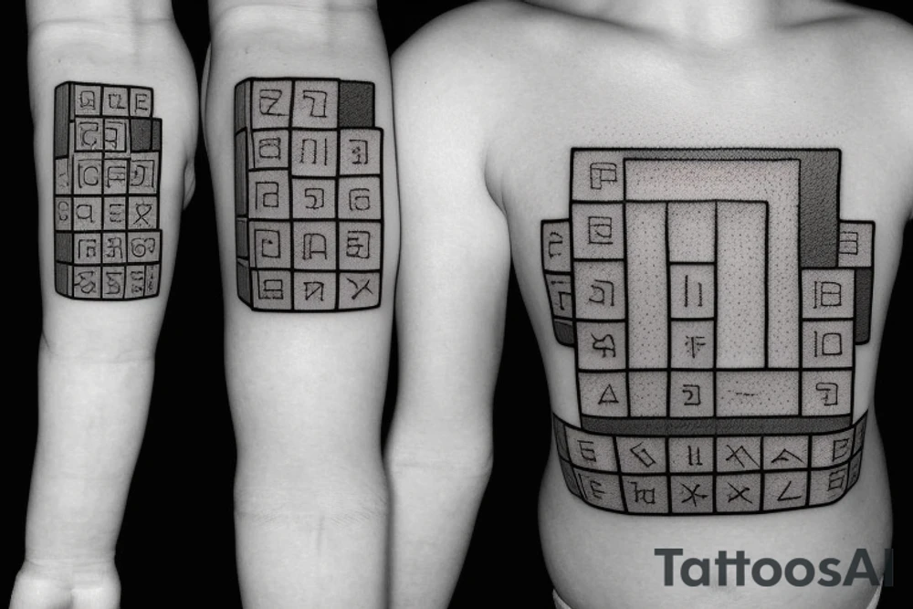 basic small Tetris block tattoo idea