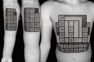 basic small Tetris block tattoo idea