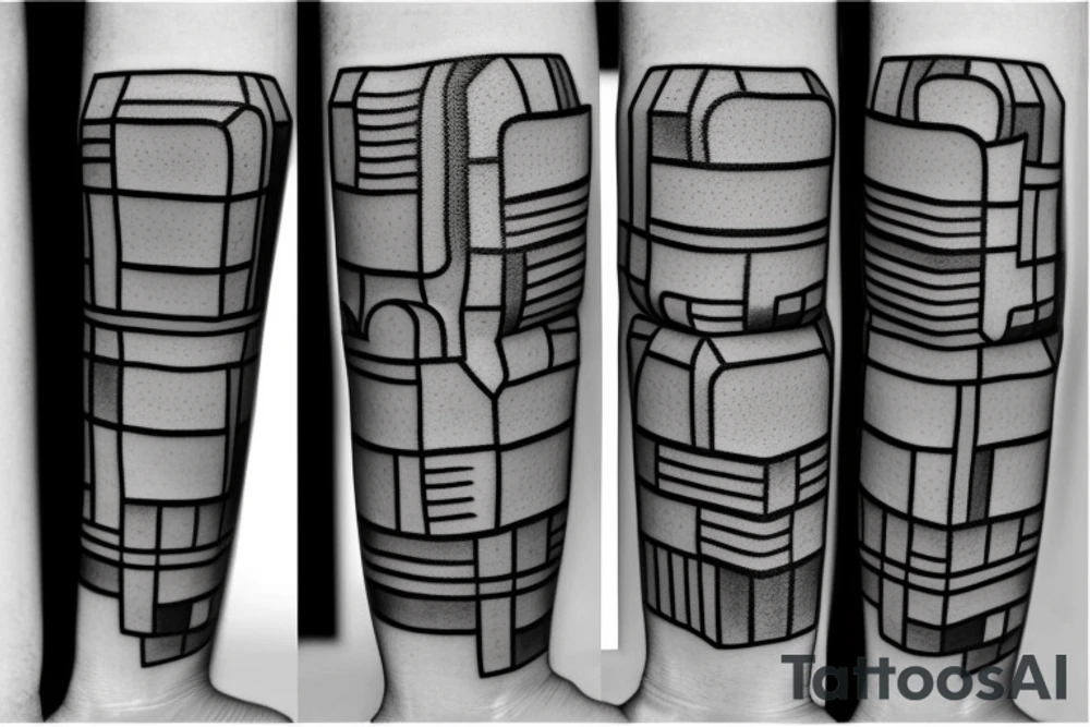 basic small Tetris T block tattoo idea