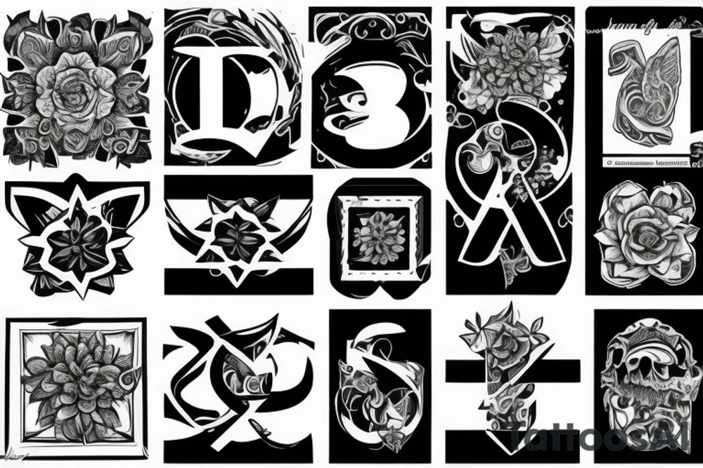 "t" shaped, Blocky, Digital tattoo idea
