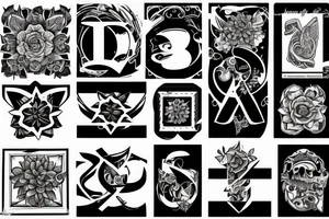 "t" shaped, Blocky, Digital tattoo idea