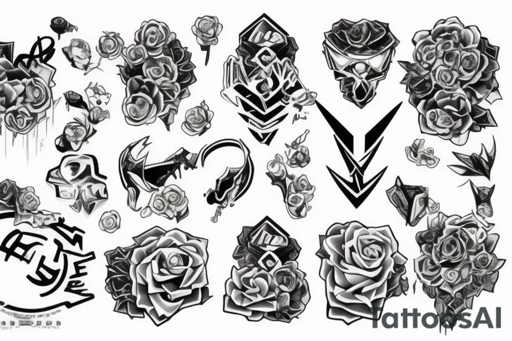 "t" shaped, Blocky, Digital tattoo idea