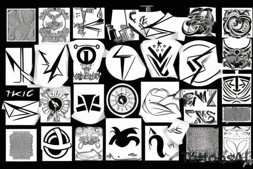 "t" shaped, Blocky, Digital tattoo idea