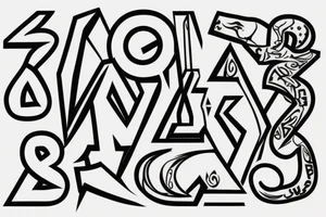 "t" shaped, Blocky, Digital tattoo idea
