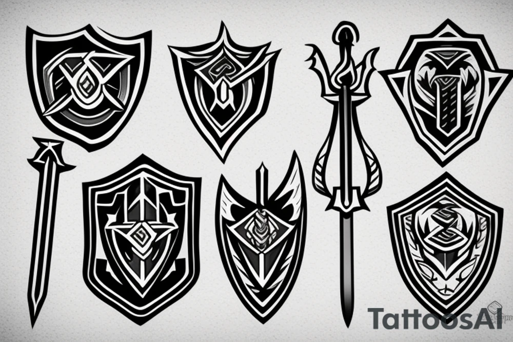 sword and shield tattoo idea