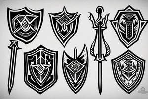 sword and shield tattoo idea