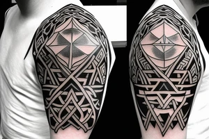 sword and shield, shoulder tattoo idea