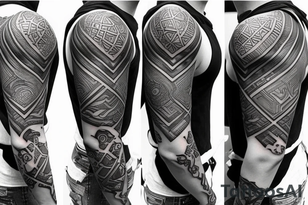 shoulder armor tattoo idea