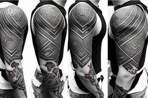 shoulder armor tattoo idea