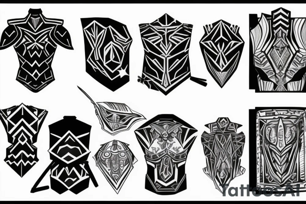 shoulder armor, Sheet tattoo idea