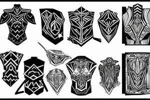 shoulder armor, Sheet tattoo idea