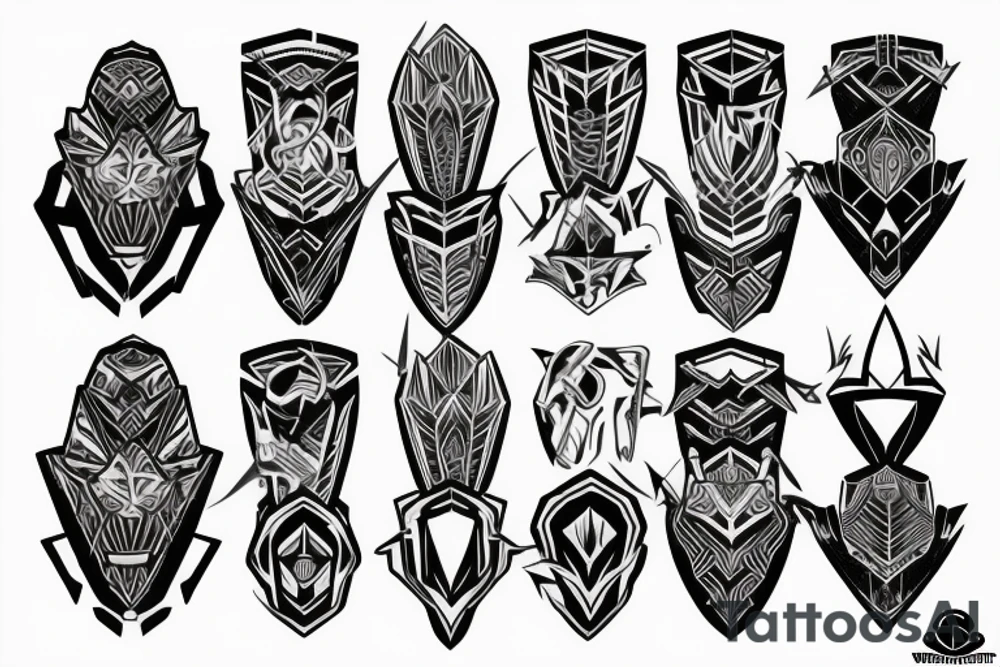 shoulder armor, Sheet tattoo idea