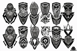 shoulder armor, Sheet tattoo idea