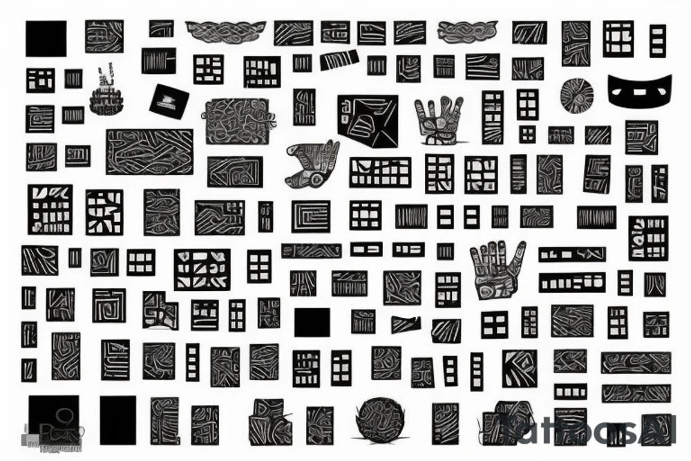 T shape made of blocks tattoo idea