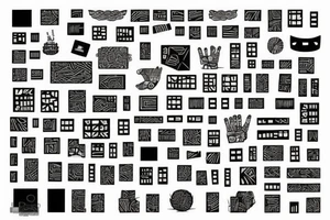 T shape made of blocks tattoo idea