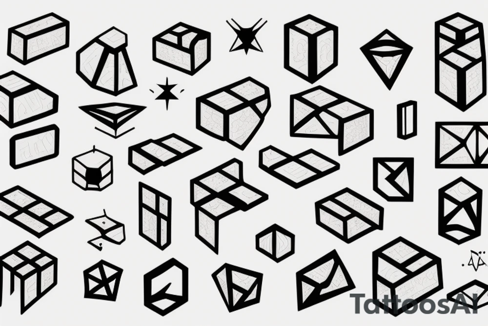 T shape made of blocks tattoo idea