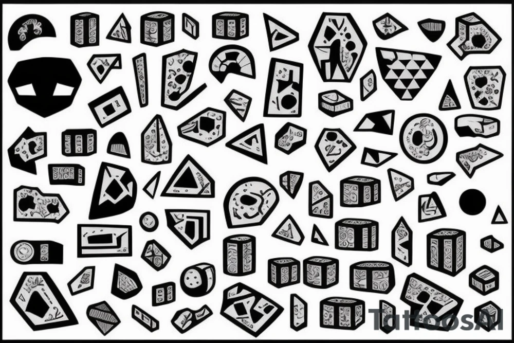 T shape made of blocks tattoo idea