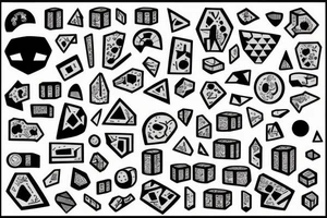 T shape made of blocks tattoo idea