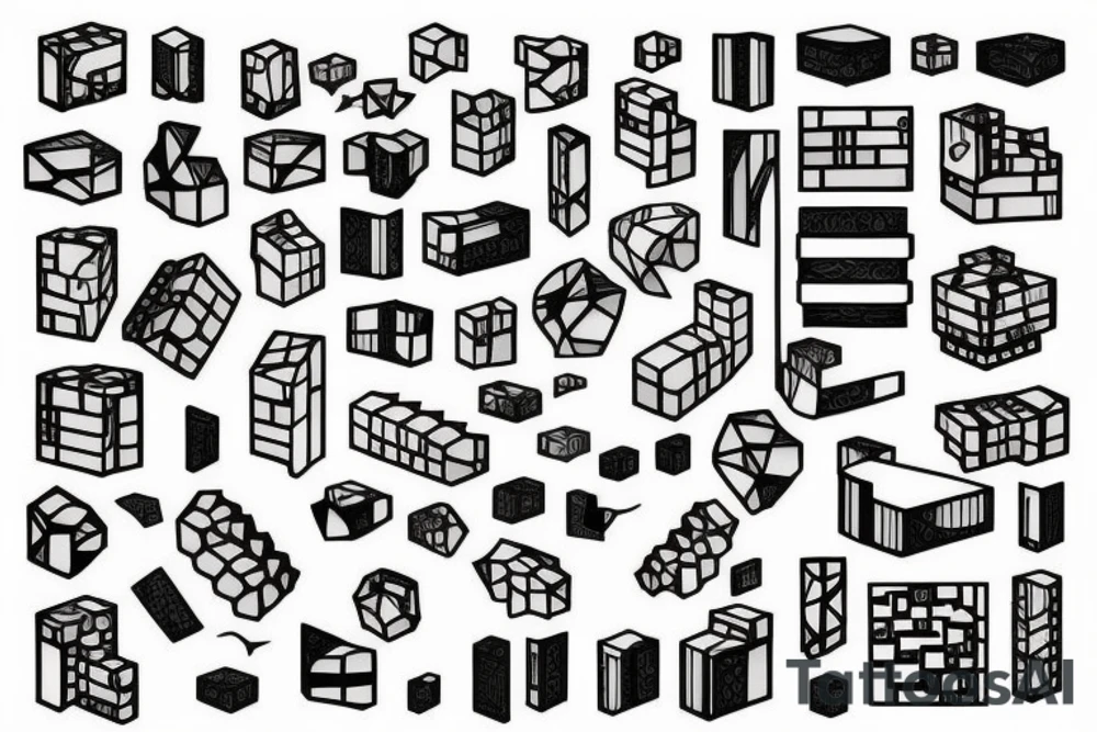 T shape made of blocks tattoo idea