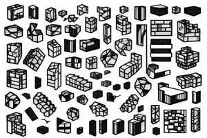T shape made of blocks tattoo idea