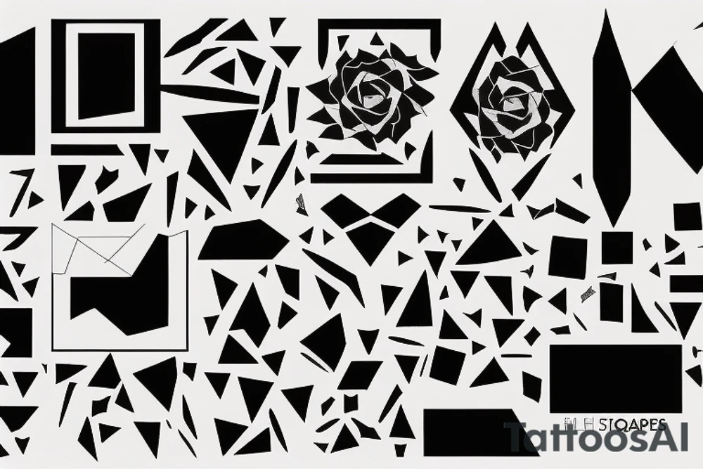 T shape made of squares tattoo idea