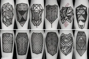 T shape made of squares tattoo idea