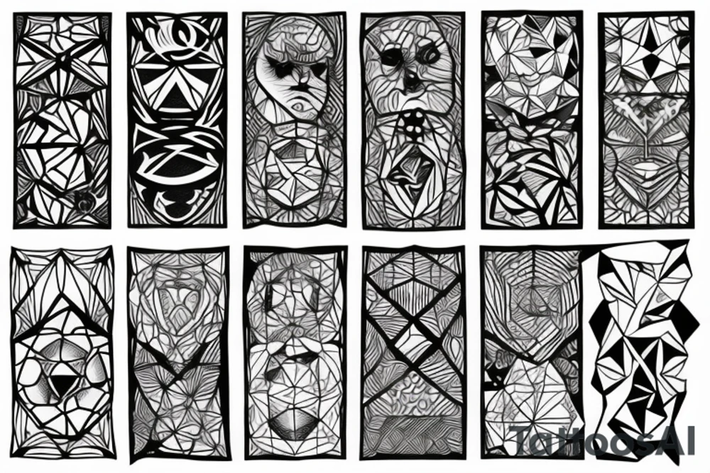 T shape made of squares tattoo idea