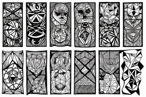 T shape made of squares tattoo idea