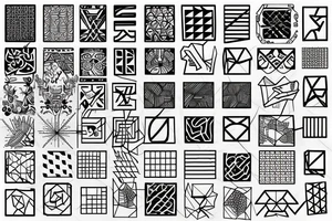 T shape made of squares tattoo idea