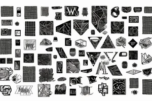 T shape made of squares tattoo idea