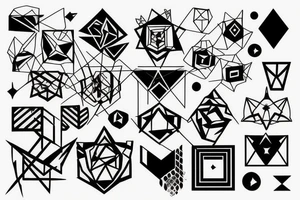 T shape made of squares tattoo idea